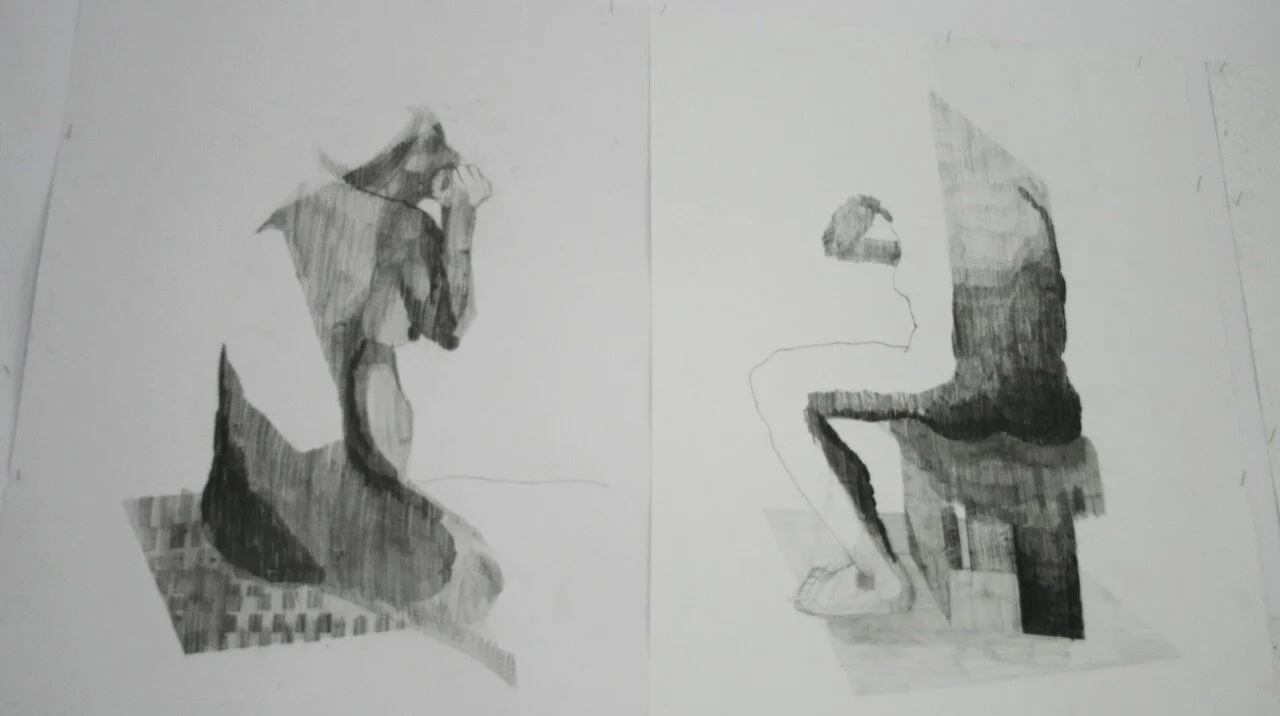 Personification of shadow — graphite drawing 1