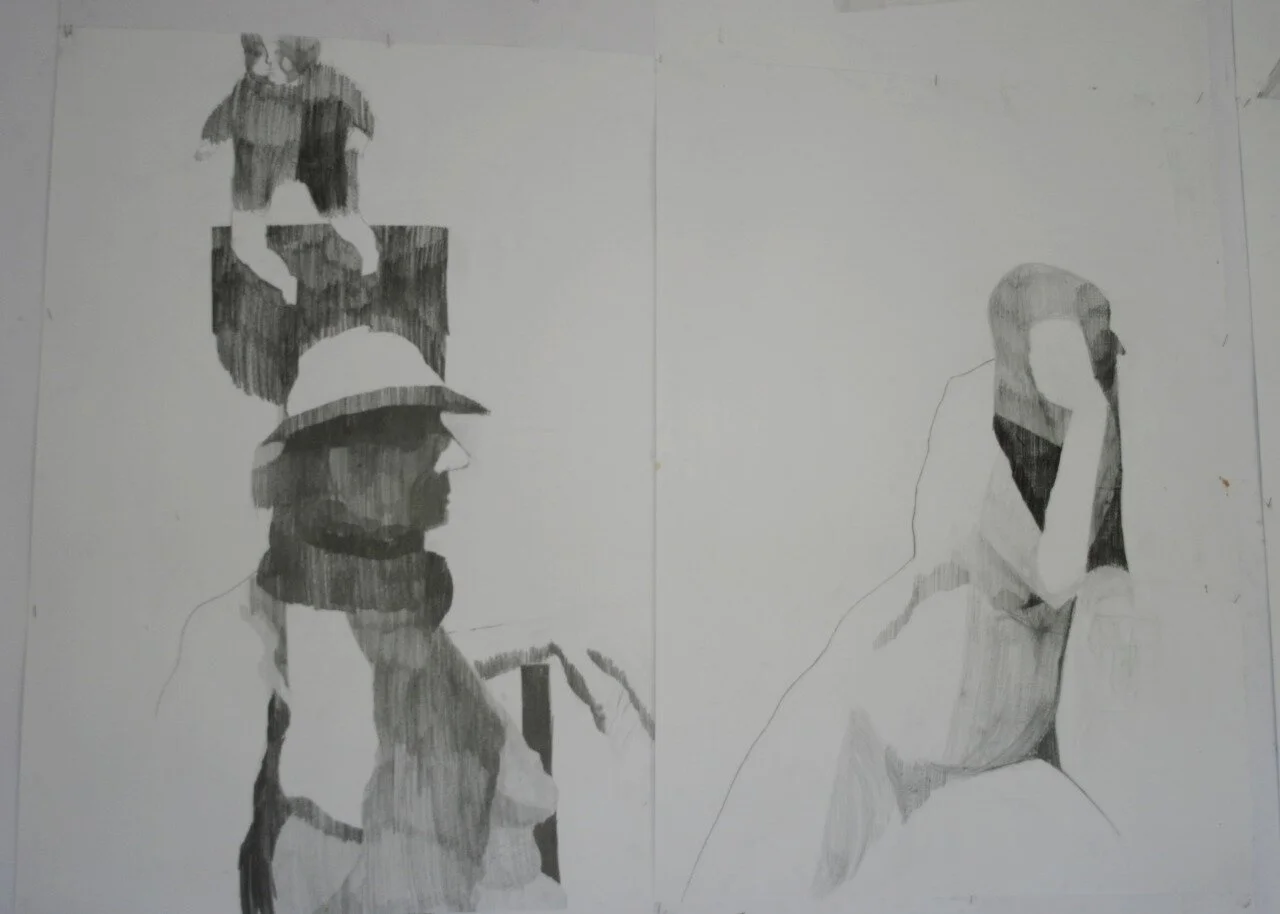 Personification of shadow — graphite drawing 2
