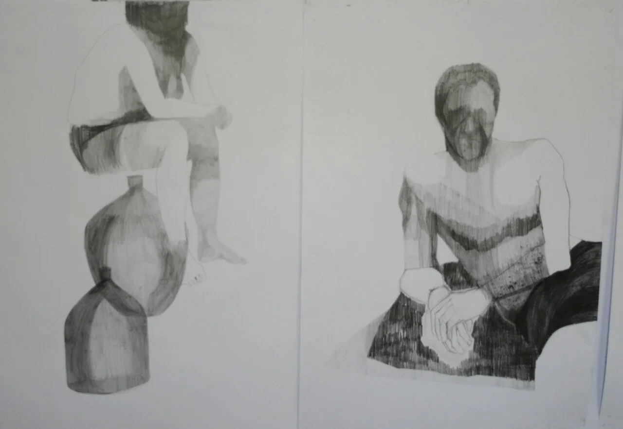 Personification of shadow — graphite drawing 3