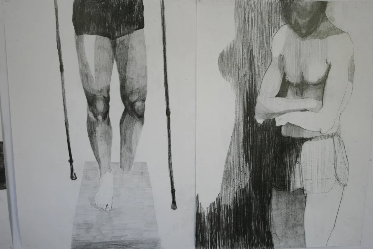 Personification of shadow — graphite drawing 5