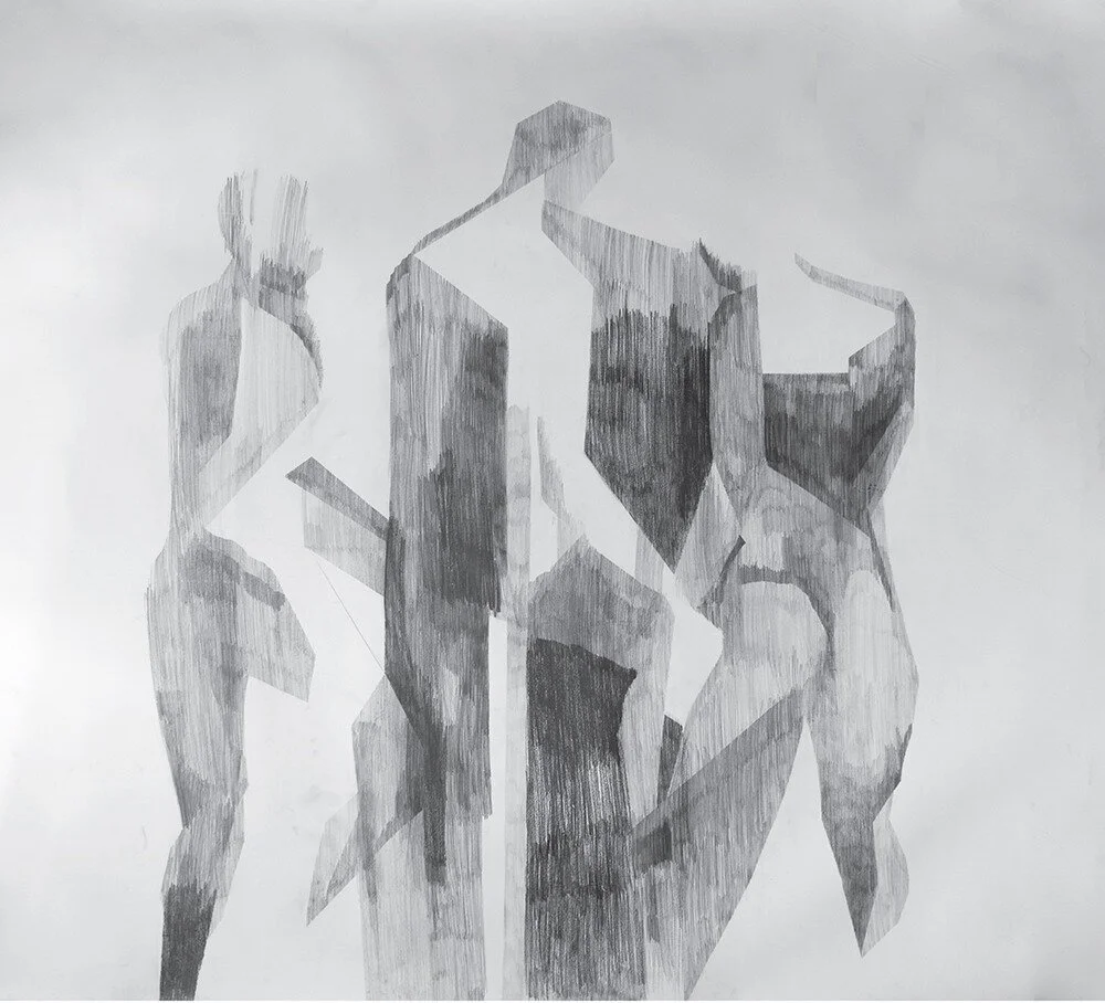 Personification of shadow — graphite drawing 9